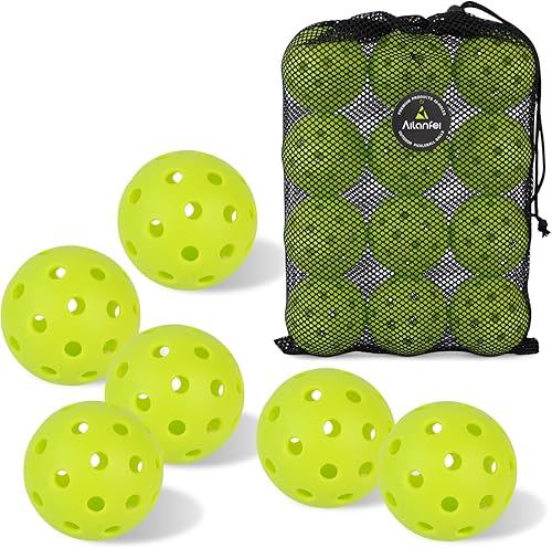 Miniatura 1 de Pickleball Balls 6 Pack  12 Pack- 40 Holes Outdoor Pickleball with Bag, Perfectly Balanced, High Bounce, Crack-ResistanceUSAPA Standard - Multiple