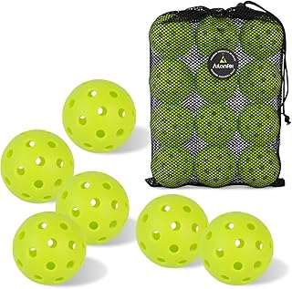 Pickleball Balls 6 Pack | 12 Pack- 40 Holes Outdoor Pickleball with Bag, Perfectly Balanced, High Bounce, Crack-Resistance，USAPA Standard - Multiple Colors