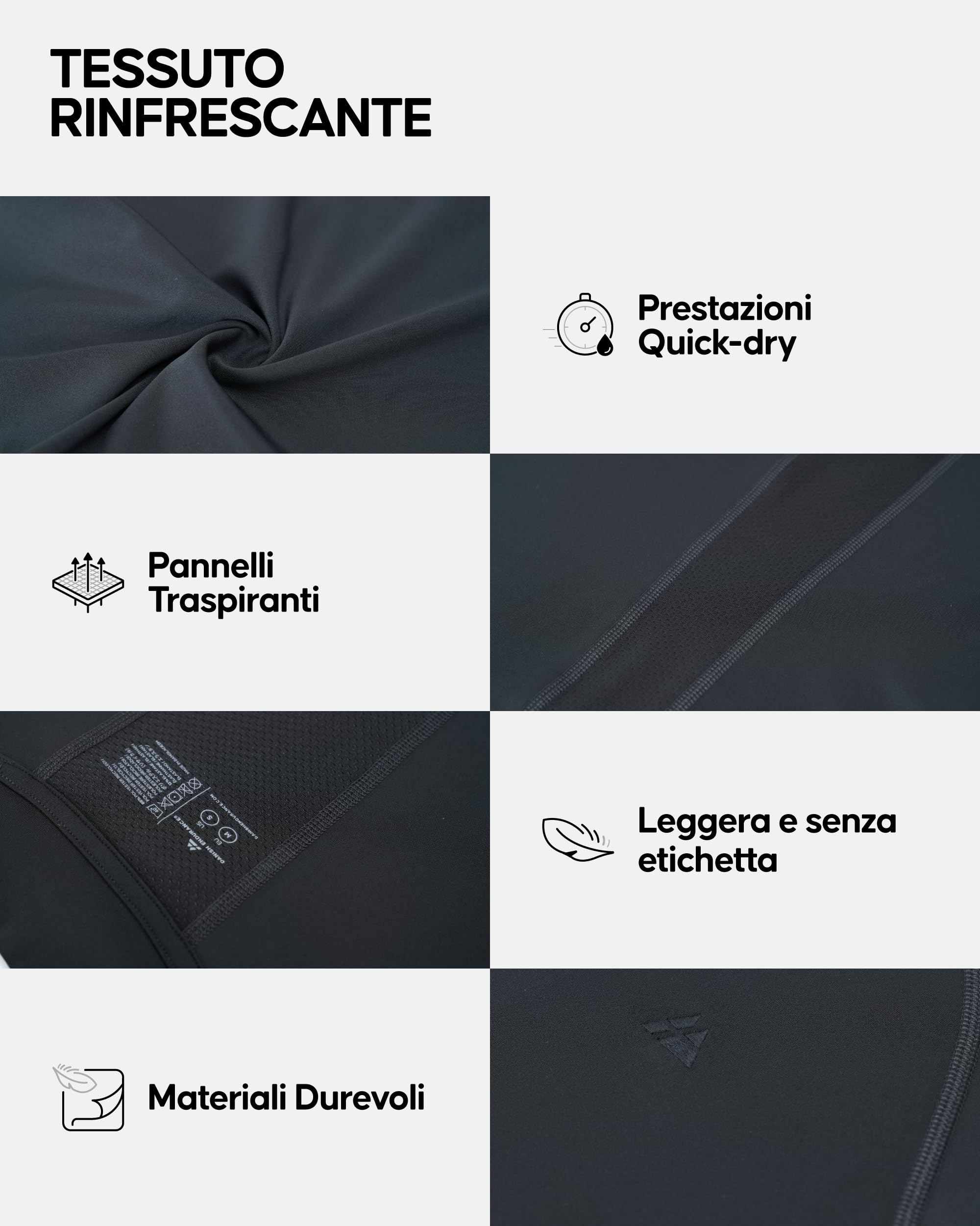 DANISH ENDURANCE Maglia Compressione Uomo Maniche Lunghe, Maglia Tecnica Uomo Traspirante e Quick-Dry, Sport e Outdoor, 2 Pezzi