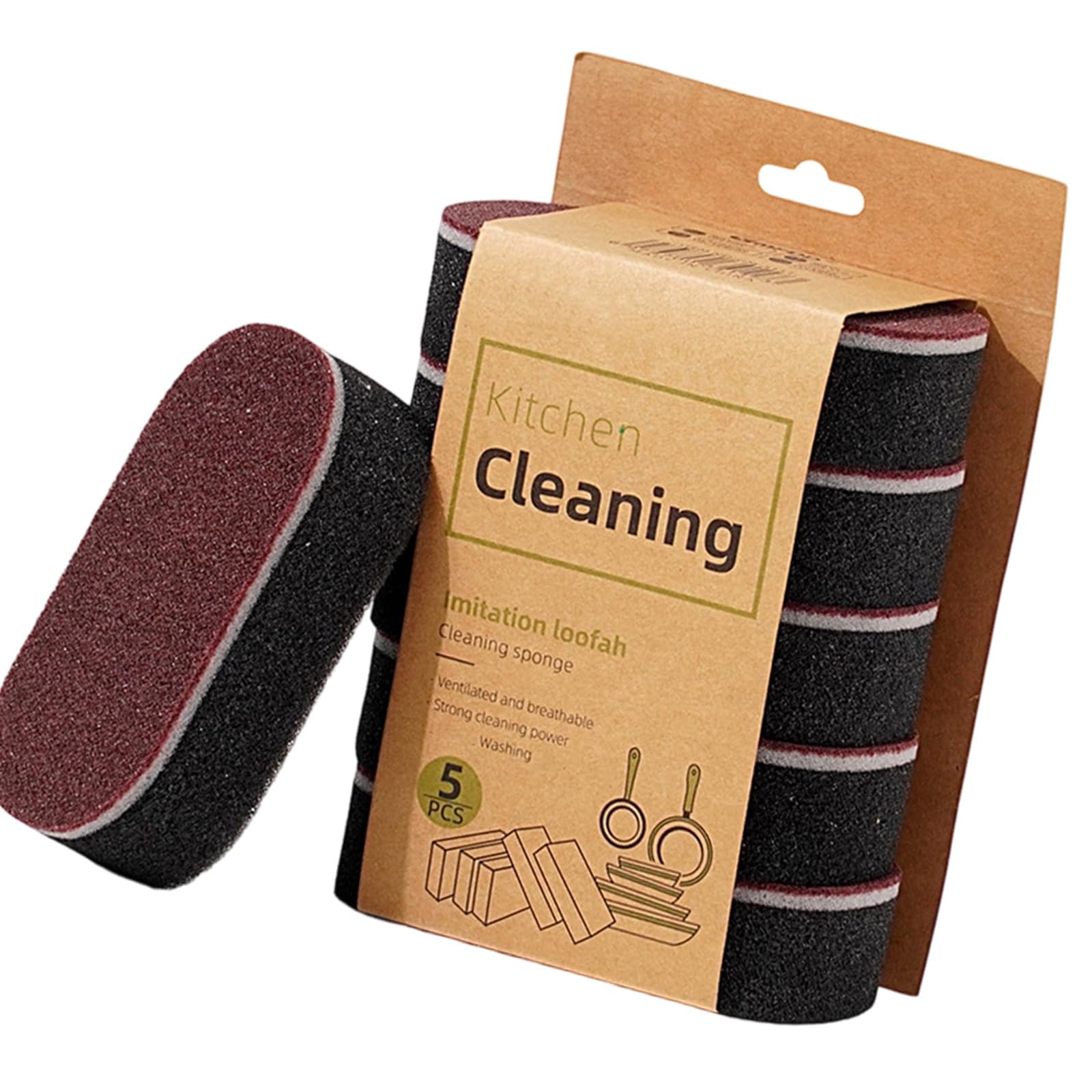 Multipurpose Sanding Sponge Heavy Duty Emery Sponge Scrubbers for Kitchen Cookwear Bathroom Ceramics Wall Stain Removal Permanent Scouring Pad