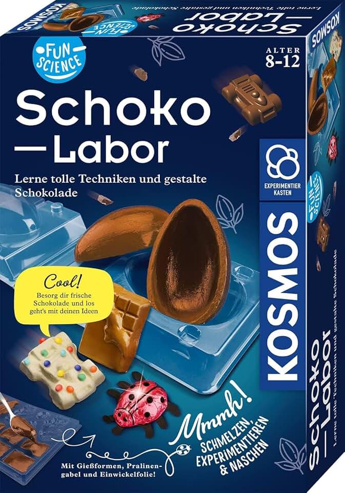 KOSMOS 654283 Fun Science - Schoko-Labor, Schokolade selber Formen, Ostergeschenk, Süßigkeiten und G