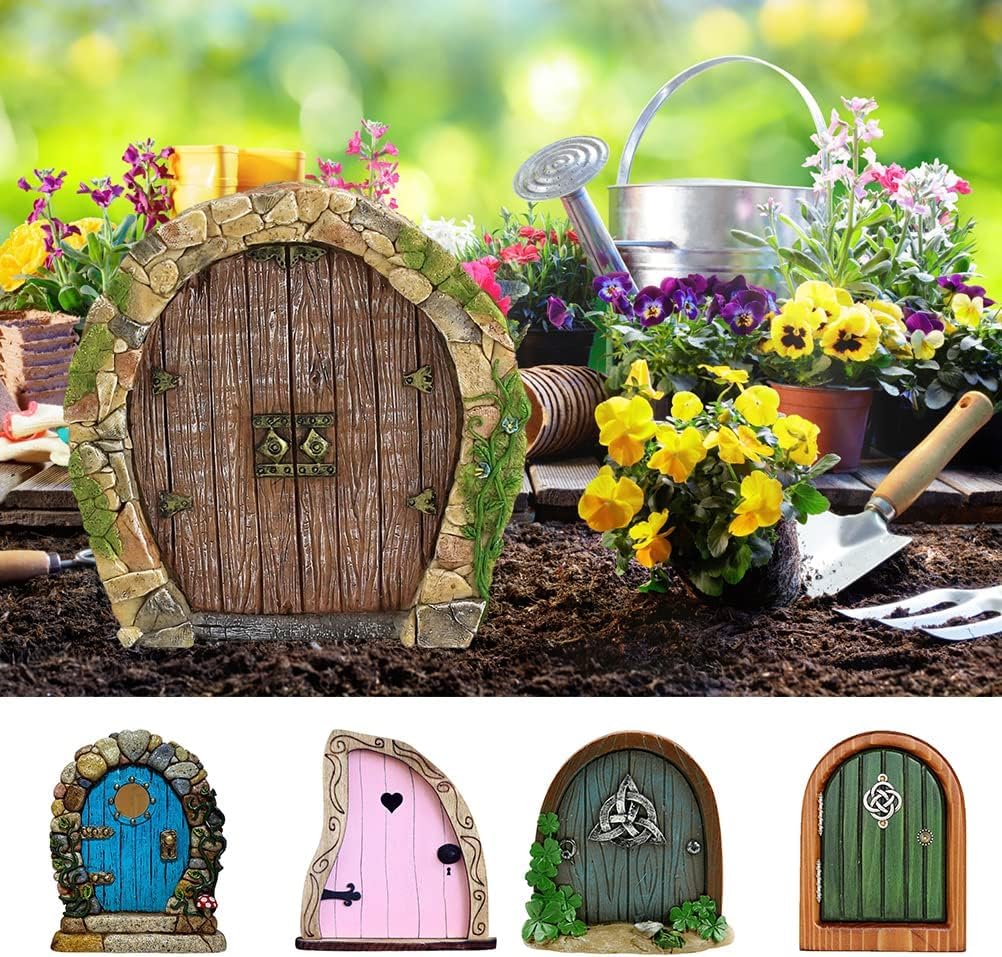 Enyolidimk Pink Garden Fairy Door Decoration - Image 4