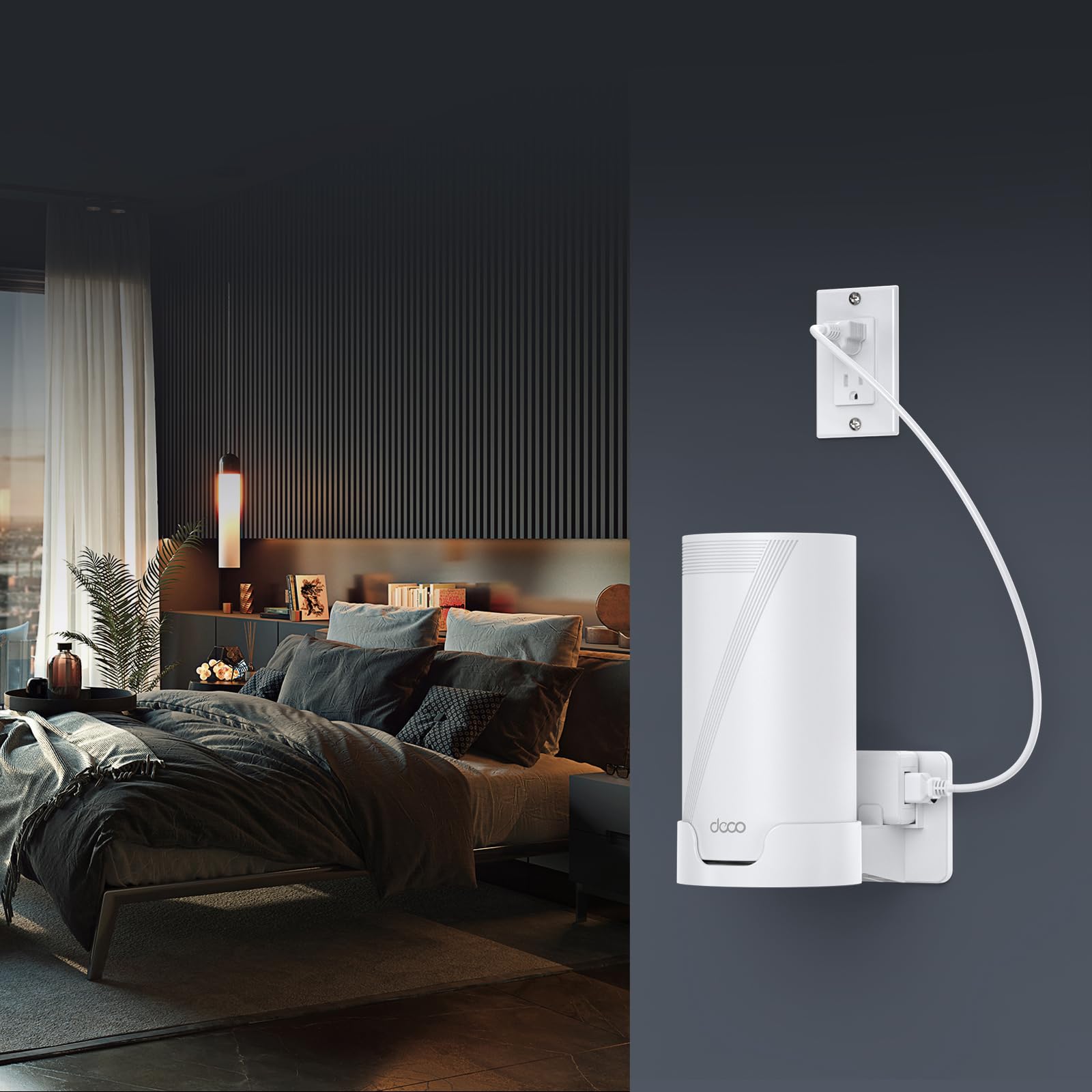 XLTTYWL Deco zestaw do montażu ściennego WiFi 7, Deco BE65-5G/BE75/BE85/BE95/BE17000/BE22000/BE33000 uchwyt do montażu routera i zarządzanie kablami do TP Decos 7 Tri-Band WiFi 7 Mesh System (biały, 3