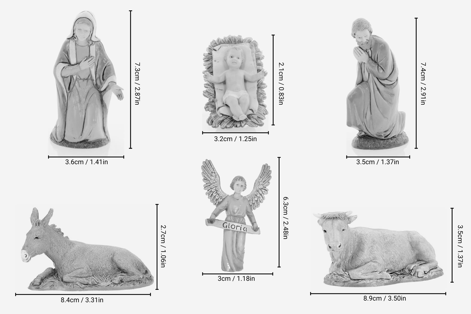 Moranduzzo Natività 6 Soggetti da 10 cm Scala 1:20 – STANDARD 10 – Stile '700, Statuine Indistruttibili, Rifinite a Mano, Prodotto Ufficiale, Made in Italy, Scultore M. Landi