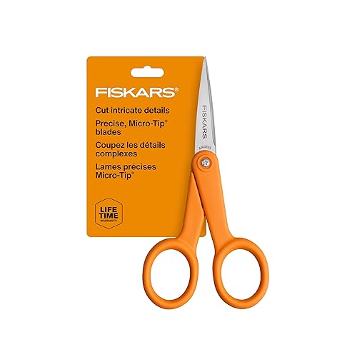 Fiskars 94817897J 94817797 Micro-Tip Scissors, 5 Inch, Orange