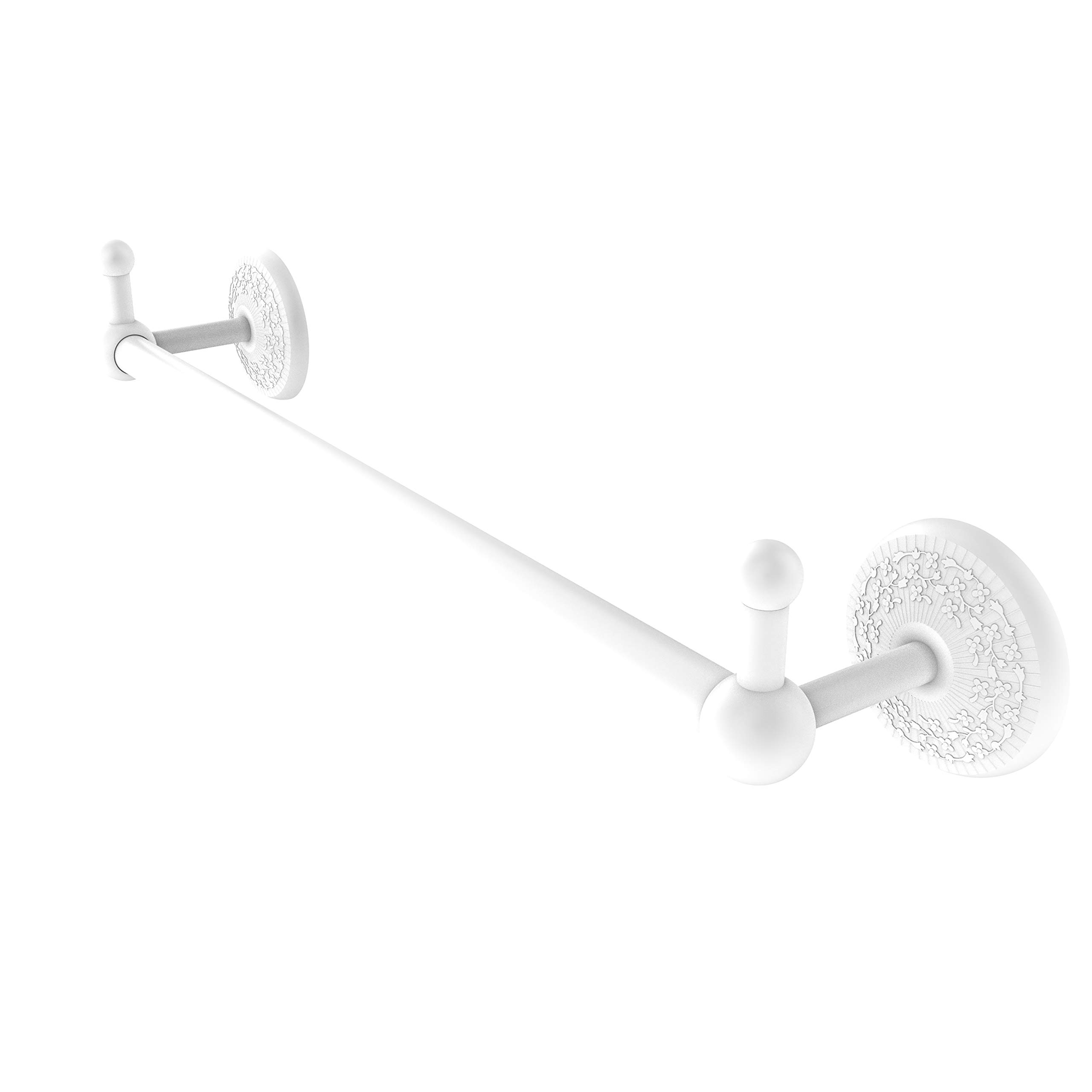 Allied Brass PMC-41-24-PEG Prestige Monte Carlo Collection 24 Inch Integrated Hooks Towel Bar, Matte White