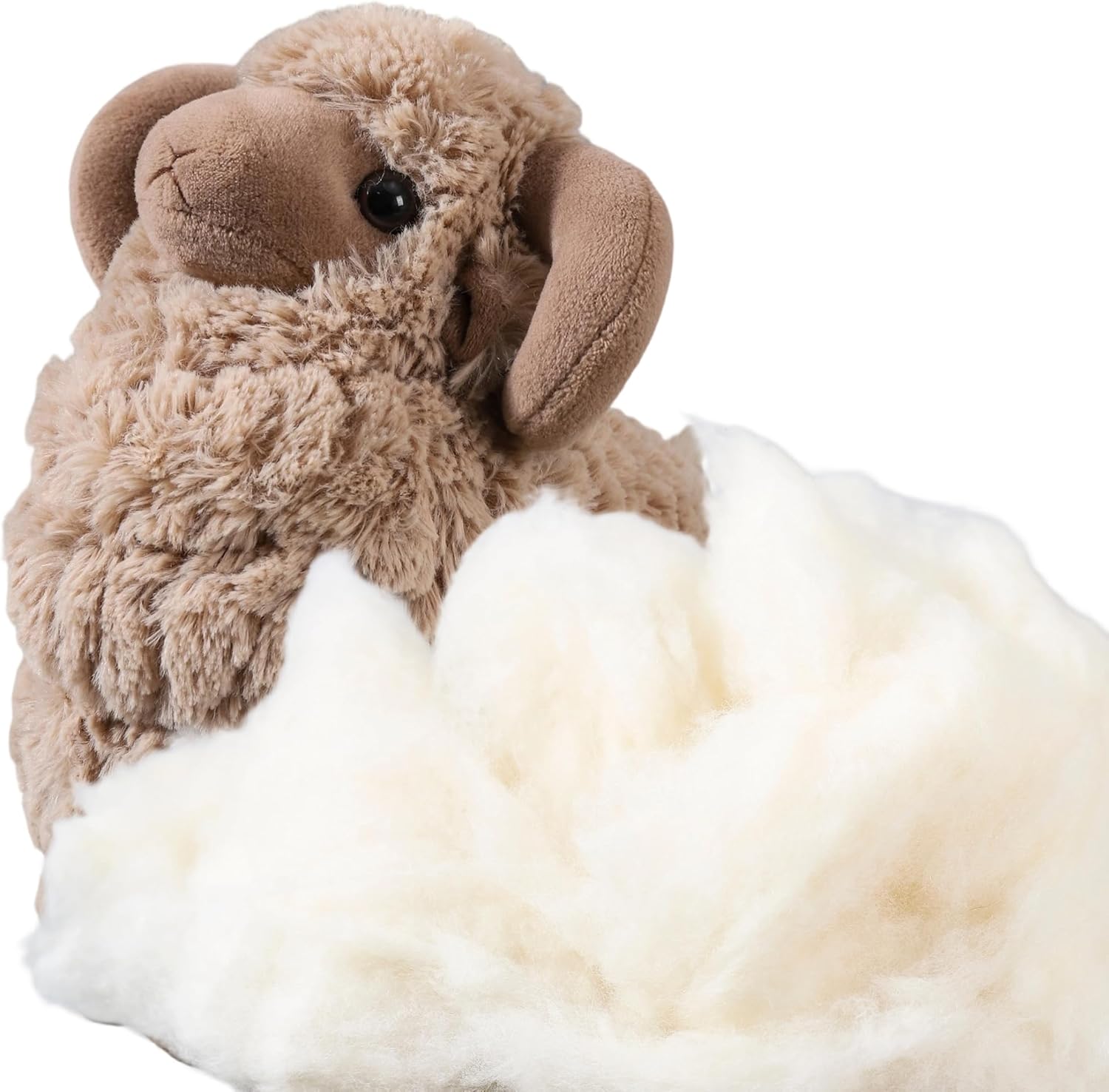 Natural Wool Stuffing for Stuffed Animals, 100% Organic Wool Batting for Pillows, Cushions, Needle Felting & Baby Toys | Hypoallergenic, Pre-Washed, Super Soft | 1.7oz 4.2oz 12oz Sizes (12oz)