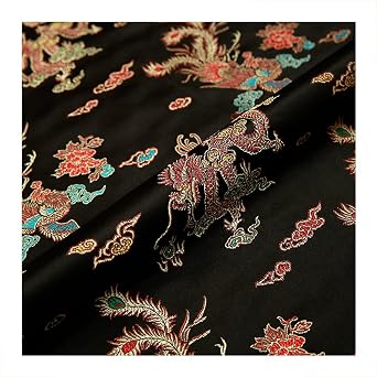 Chinese Satin Faux Silk Fabric Brocade Dress Clothes Cheongsam Tang Suit DIY Retro 75Cmx50cm,J