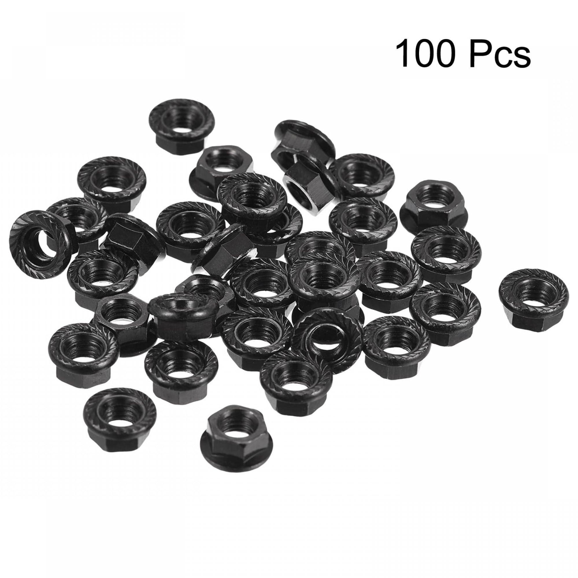 TOP-VIGOR M5 Serrated Flange Hex Lock Nuts, Carbon Steel Black Oxide Finish, Self-Locking Threaded Nuts - Image 3