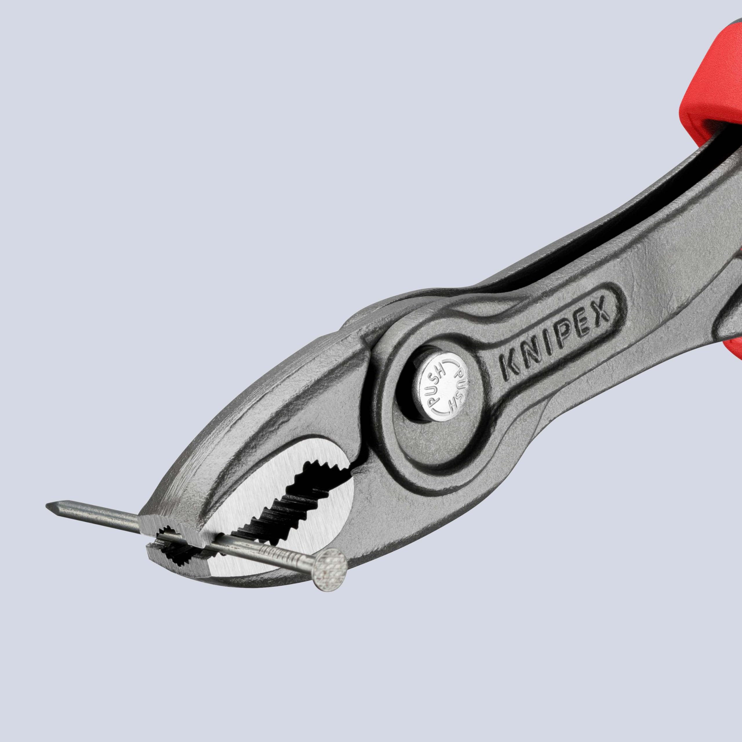 Knipex TwinGrip Pince multiprise frontale, 200 mm, 4-22 mm, préhension frontale et latérale, articulation entrepassée avec bouton-poussoir, 82 02 200