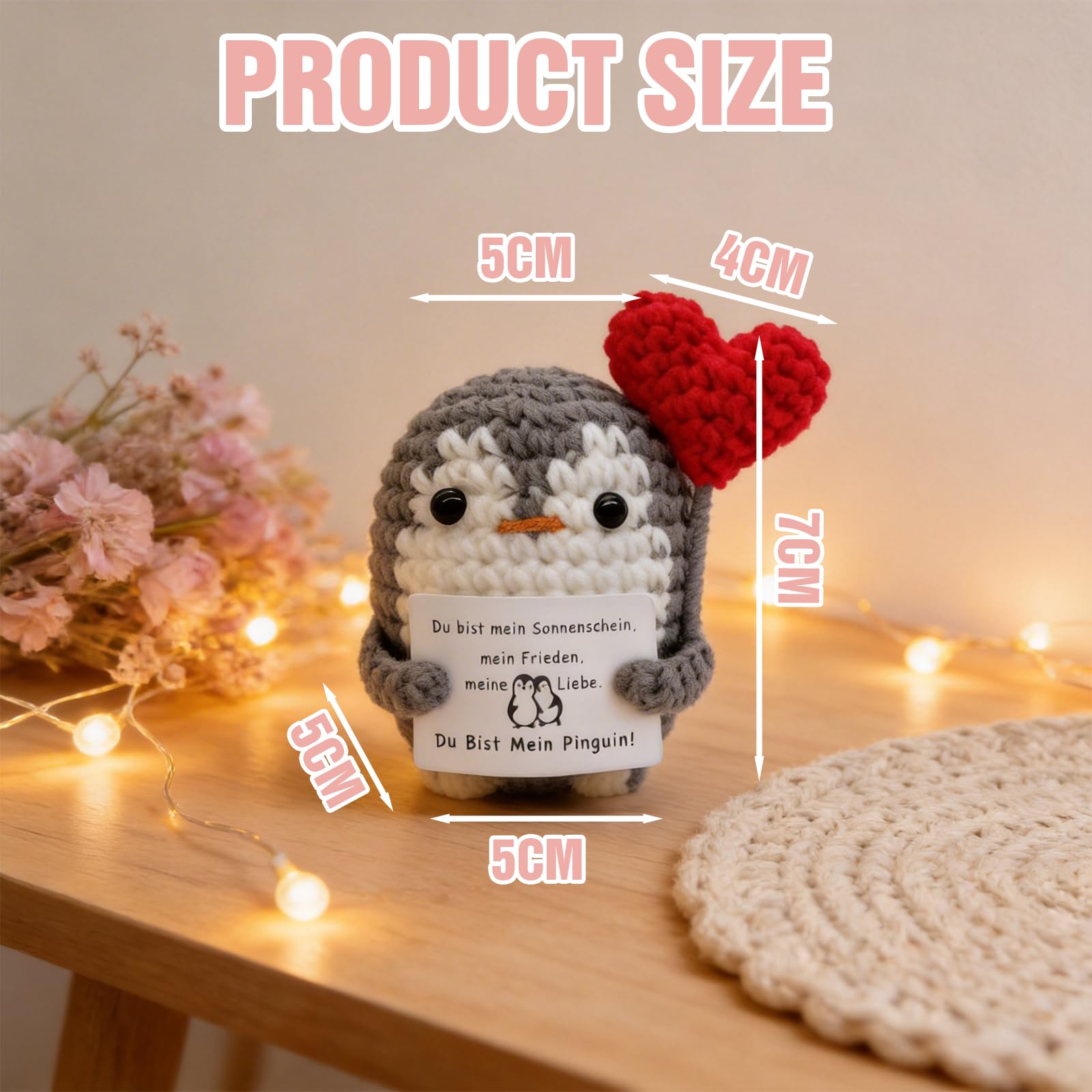 Pingüino Amado Positivo, Regalo Original y Divertido, Regalos de San Valentín, Cumpleaños y Fiesta, para Niña Niño Mujer Hombre Hermano Hermana Amigo, Sorpresa Oficina Compañero