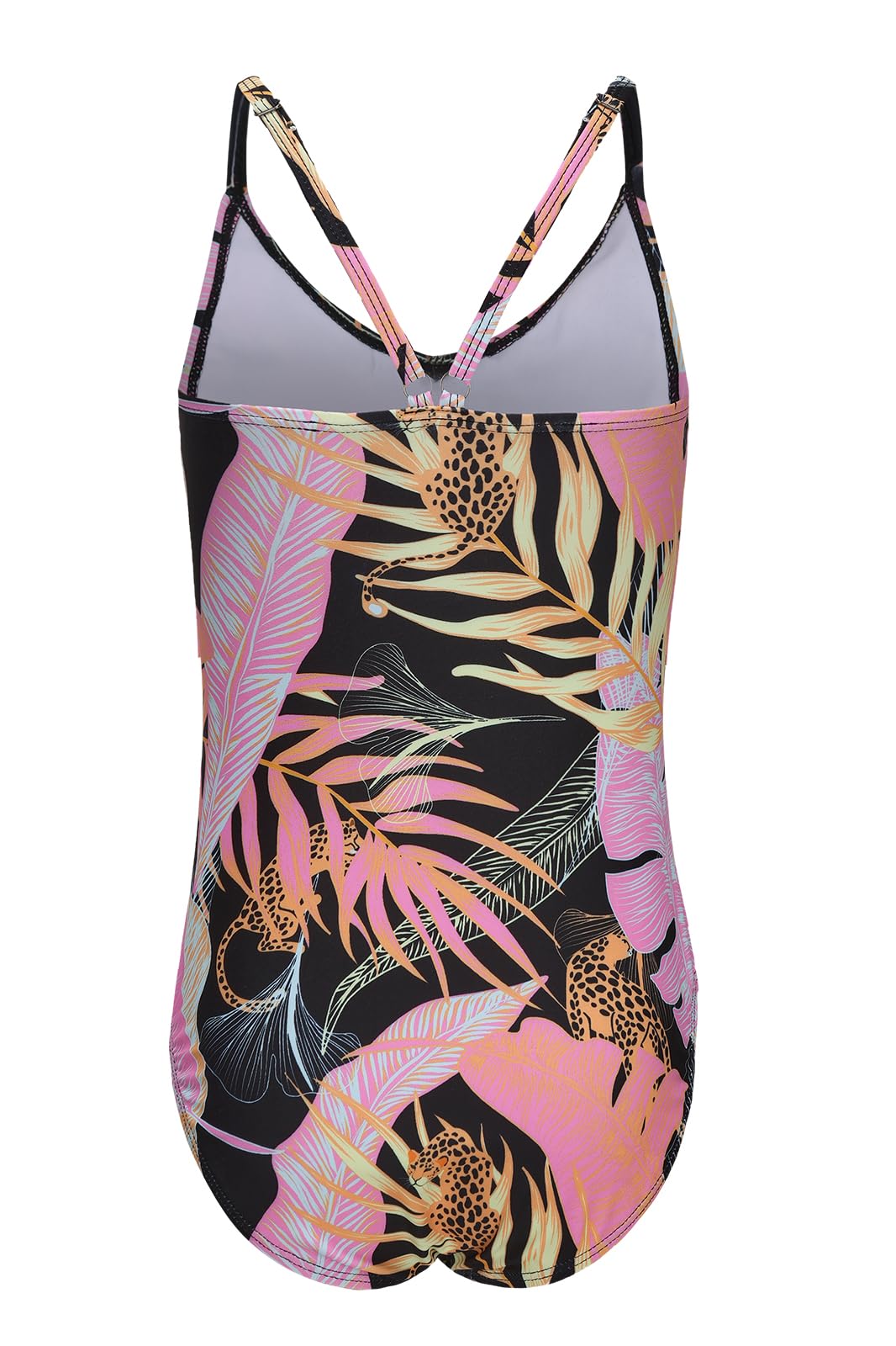 Aisyee Girls Swimming Costume Kids One Piece Swimsuit Girls Bathing Suit Hawaiian Floral Swimwear 6-16 Years