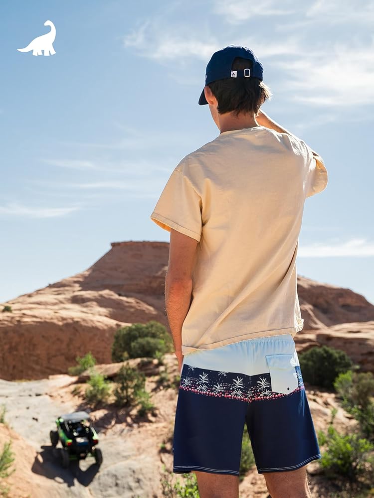 SURF CUZ Men's Board Shorts 4-Way Stretch Swim Trunks Quick Dry