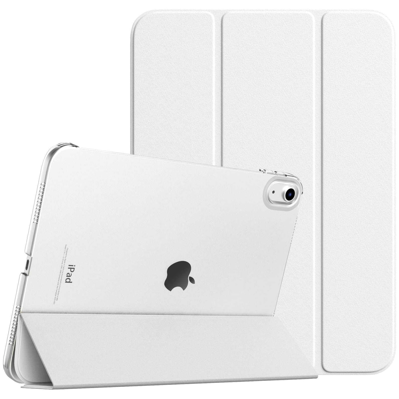 TiMOVO Cover Custodia Compatibile con iPad 10 Generazione 10,9" 2022, iPad 10 Cover con Retro in PC Rigido Semi-Trasparente, Funzione di Auto Sveglia/Sonno, Bianco
