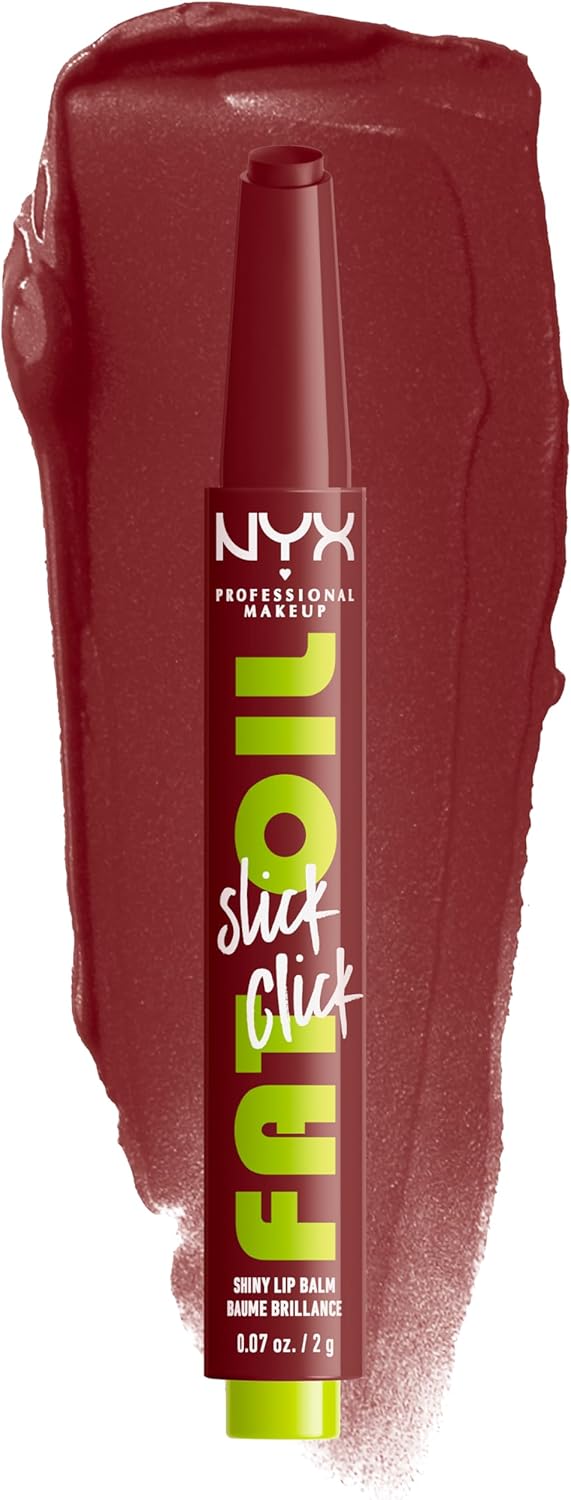 NYX Professional Makeup Verzorgende lippenstift voor maximale kleur, verzorging en vocht, met avocado, frambozenolie en bergbessenolie, veganistische formule, Fat Oil Slick Click, In a mood