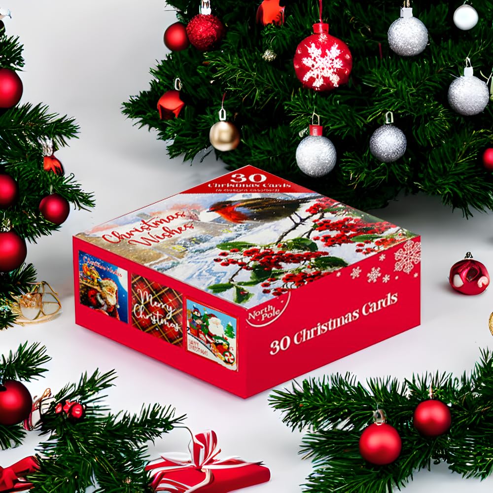 ZOPPER Charity Christmas Cards Pack of 30 with Envelopes, 6 Designs - Image 4