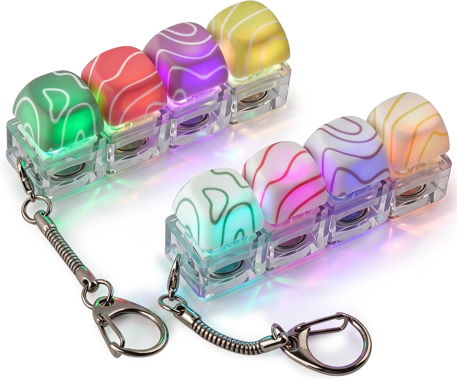Hyekit Keyboard Fidget Toy with LED Lights, 2 Pack