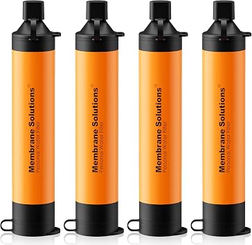 Membrane Solutions Straw Water Filter S1, NSF/ANSI 42&372&401 certificated, Survival Filtration Portable Gear, Emergency Preparedness, Supply for Drinking Hiking Camping Team Family Outing