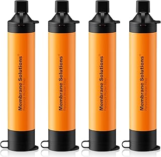 Membrane Solutions Straw Water Filter S1, NSF/ANSI 42&372&401 certificated, Survival Filtration Portable Gear, Emergency Preparedness, Supply for Drinking Hiking Camping Team Family Outing