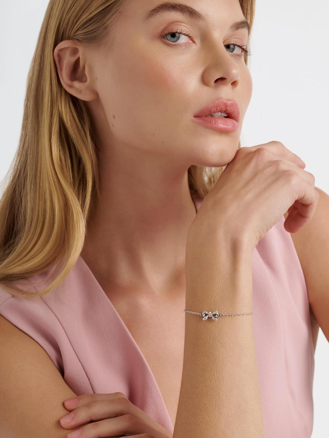 Ted Baker Carsaa Crystal Petite Bow Drawstring Bracelet (Silver/Crystal)