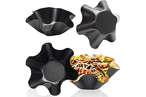 EKDJKK Taco Salad Bowl Molds, 4 Packs Non-Stick Carbon Steel Taco Shell Maker