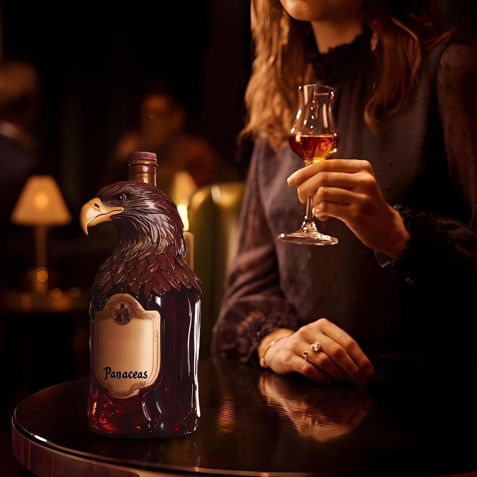Karafka do dekantatora wina - butelka whisky, elegancki posąg orzeł karafka do whisky, niepowtarzalny styl, pełna artystycznego zmysłu, symulowany posąg orła