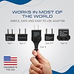 Ceptics International Travel Adapter Plug (Compact) - 5 pcs Set with Pouch (UP-5KP)