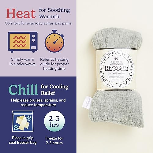 Miniatura 5 de Warmies Hot-Pak, Bufanda Térmica para Microondas - Almohadilla de Peluche para Calentamiento y Enfriamiento para Relajación Tranquilizante - Bufanda