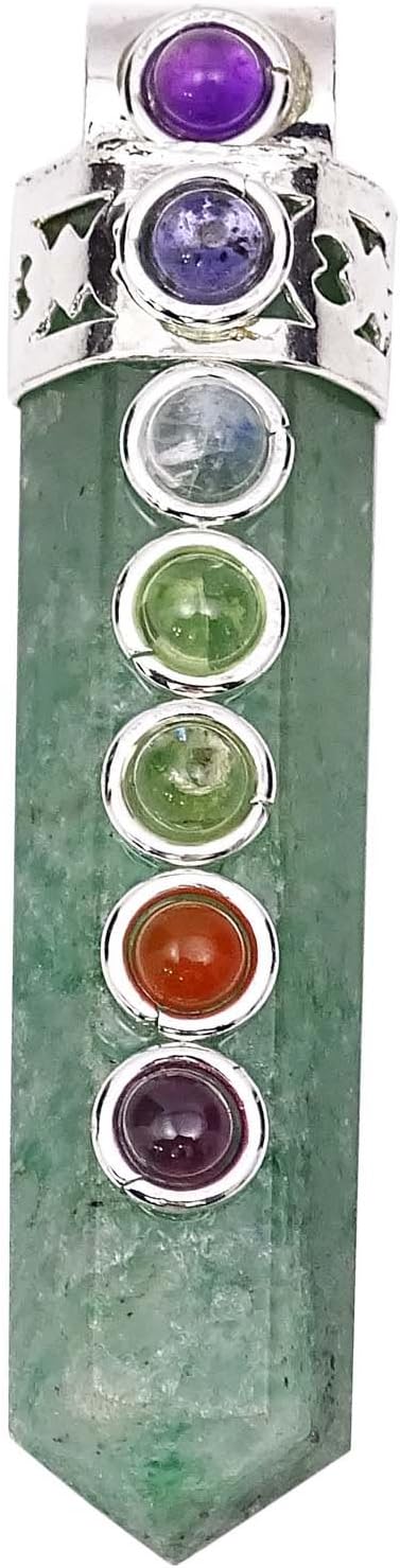 Harmonize Pencil Reiki Healing Stone Spiritual Stone Gemstone Green Aventurine Wand 7 Chakra Pendant