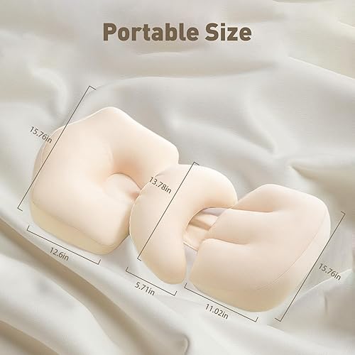 Miniatura 9 de Almohada de embarazo para dormir, almohada de maternidad portátil de doble cara, vientre, cadera, soporte de espalda para mujeres embarazadas,
