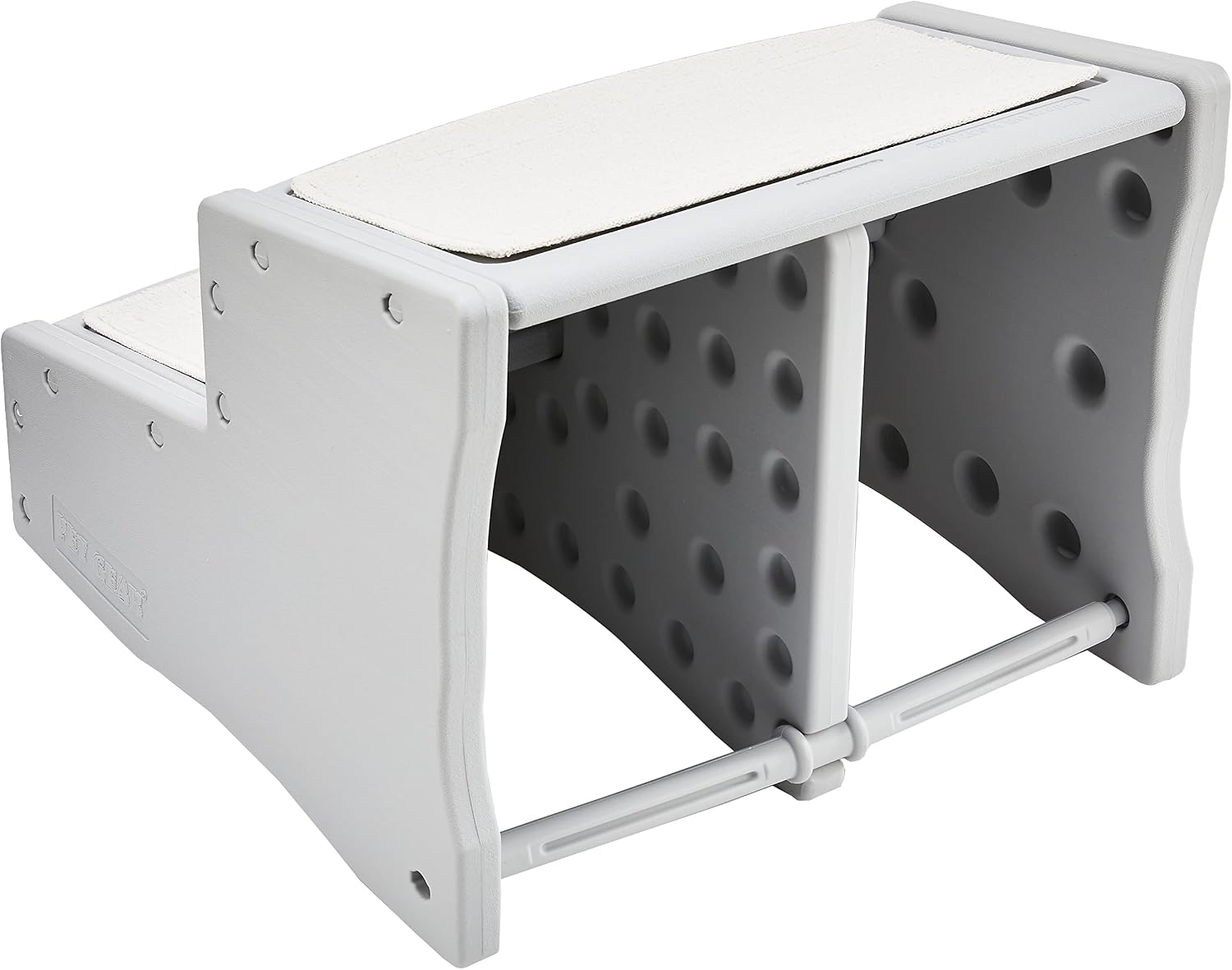 Pet Gear Easy Step II Extra Wide Pet Stairs, 2-Step/for Cats and Dogs up to 200-pounds, Essential Grey (PG9720XLEG)