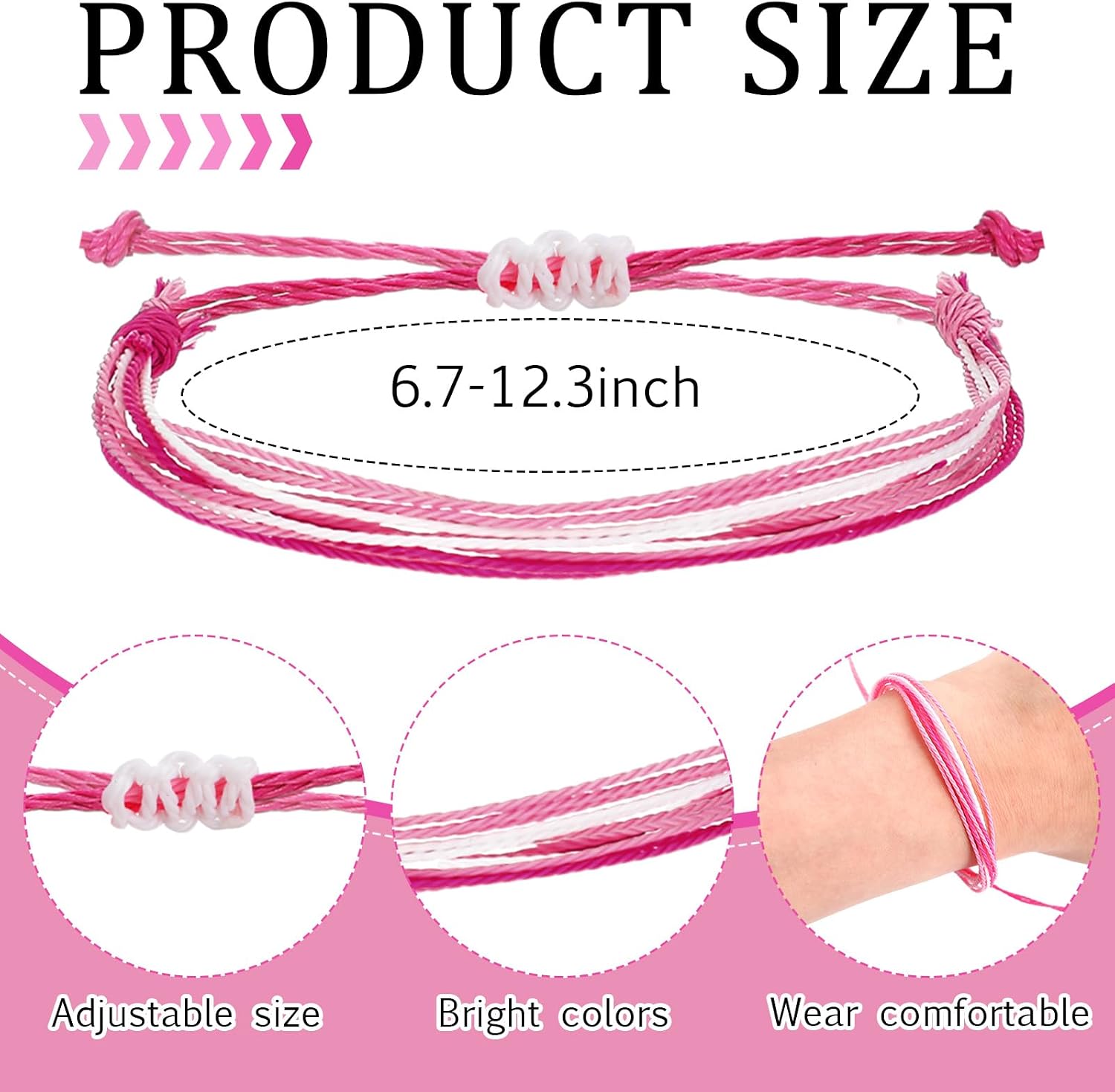 Landical Pink Breast Cancer Awareness Bracelet Bulk