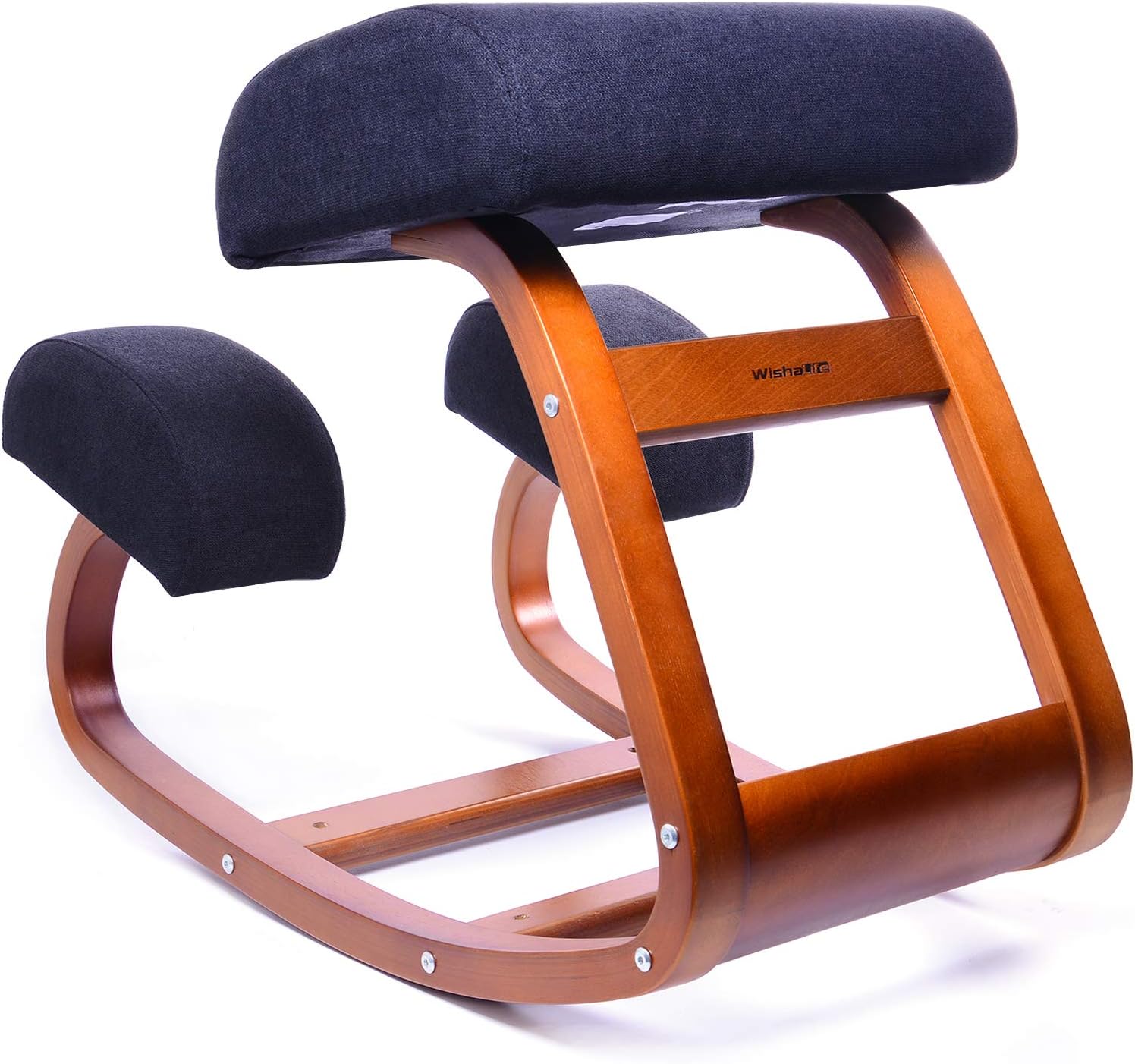 Ergonomic Office Chair, WishaLife Kneeling Chair Rocking Posture Wood Stool