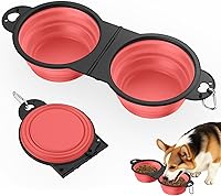 Vista 19 de Pawaboo - Tazones plegables para perros de 2 unidades, tazones de alimentación y agua de silicona con tapas y mosquetones para perros y gatos, tazón