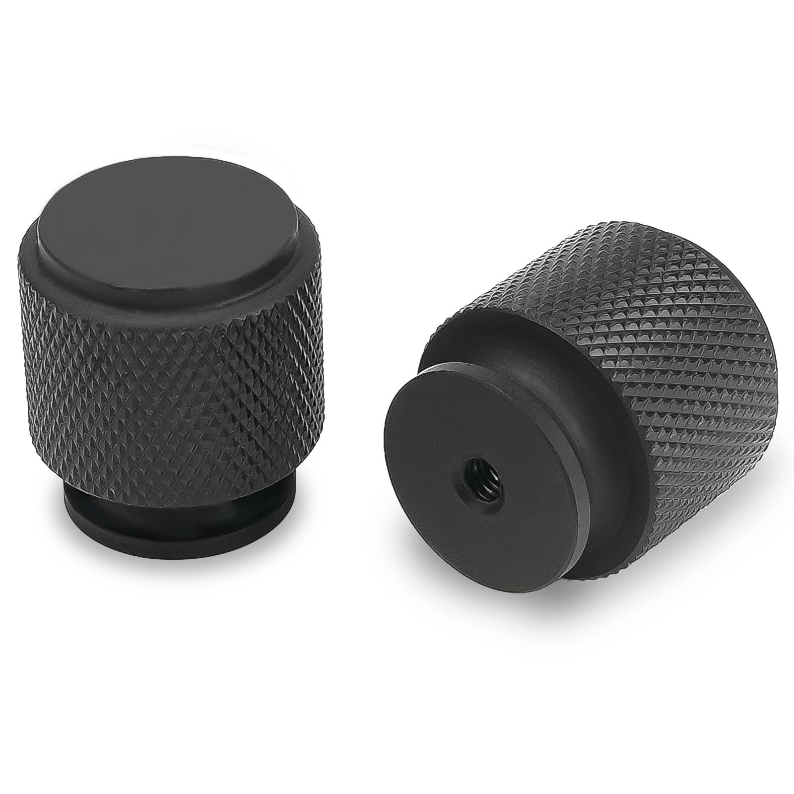 COTYKILEY 10 Pack Drawer Pulls Matte Black Kitchen Cabinet Knobs Knurled Drawer Knobs Dresser Knobs Cabinet Hardware