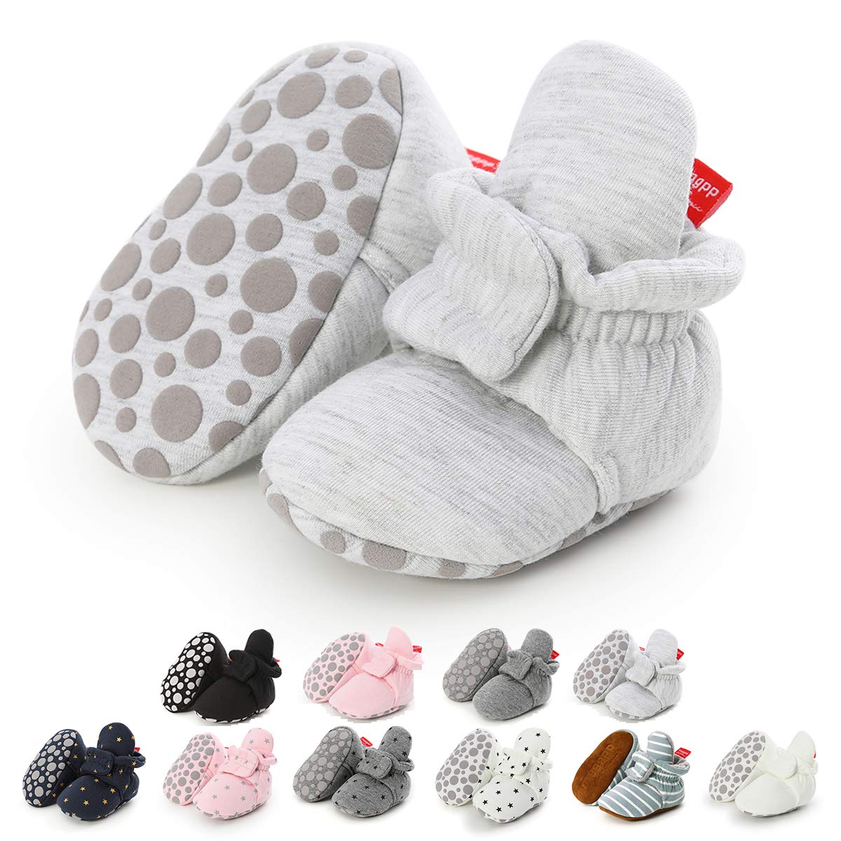OhwawadiInfant Baby Boys Girls Slippers Cozy Fleece Booties Soft Bottom Warm Cartoon Socks Newborn Crib Shoes
