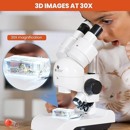 Miniatura 3 de AmScope - Microscopio estéreo portátil todo en uno de lujo 30X con doble iluminación LED y kit de accesorios - SE122