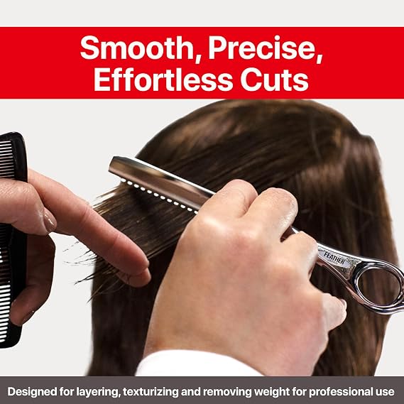 Feather Bonus Value Pack - Styling Razor Standard Blades - Professional Hair Cutting Blades for Styling, Shaping, Thinning - Single Edge Guarded Blade -Made in Japan- 30 Counts + 1 Blade Disposal Case