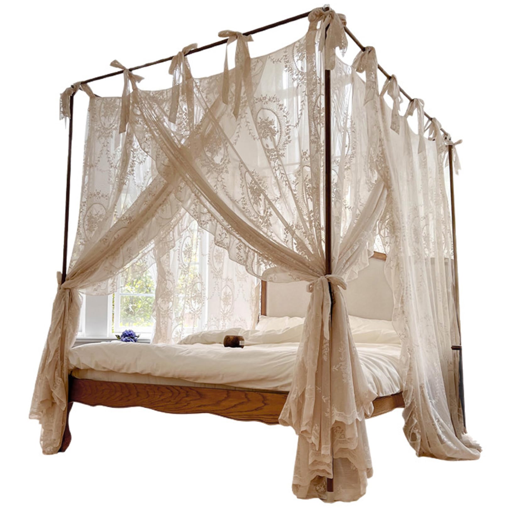 Ciel de lit moustiquaire dentelle pour créer une ambiance romantique dans votre chambre