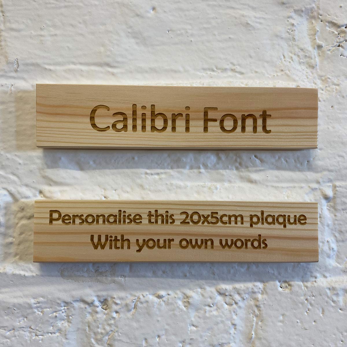 Cutncraft Designs Personalised Pinewood plaque/sign bespoke childs bedroom door/custom text - Calibri Font โ image 1