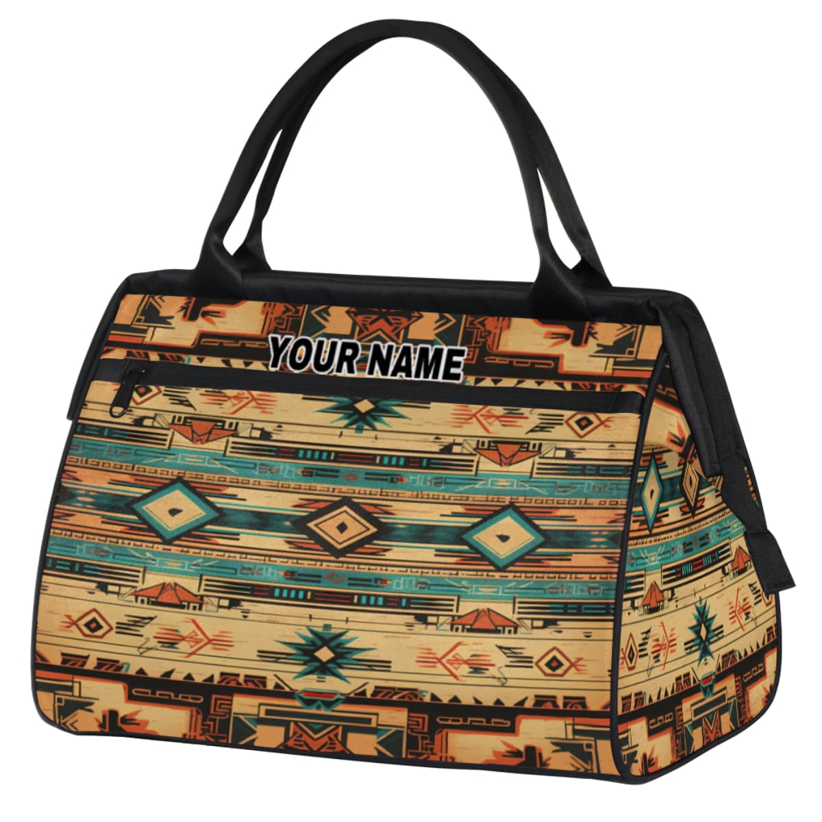 Personalized Custom Duffel Bags for Women Men, Personalized Customized Travel Duffel Bag, Waterproof Sports Gym Bag Weekender Overnight Bag Carry On Tote Bag, Ethnic Aztec Native American