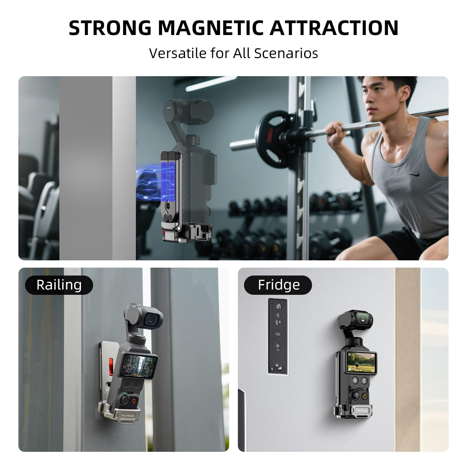 Kieszonkowy uchwyt magnetyczny 4/3 mini statywu, metalowy zacisk klatkowy ze stojakiem na hak Mantis, Cold Shoe i otwór na śrubę 1/4", adapter rozszerzający Mount do DJI Osmo Creative Combo