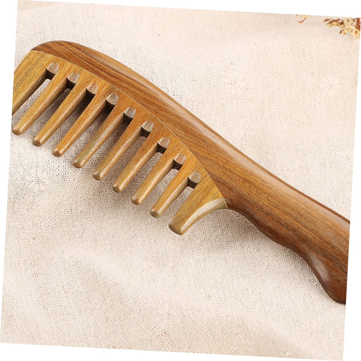 Hemobllo Peine De Masaje De Dientes Anchos Verde Peine De Madera De Sándalo Natural Dientes Anchos Cuidado Del Cabello Masajeador De Madera Para Peinar El Cabello