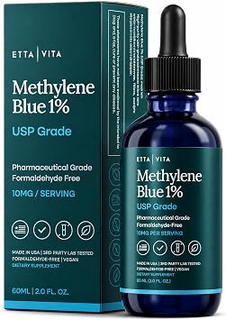 Methylene Blue Pharmaceutical Grade 99.99% Pure 1% Solution, 2oz Tincture
