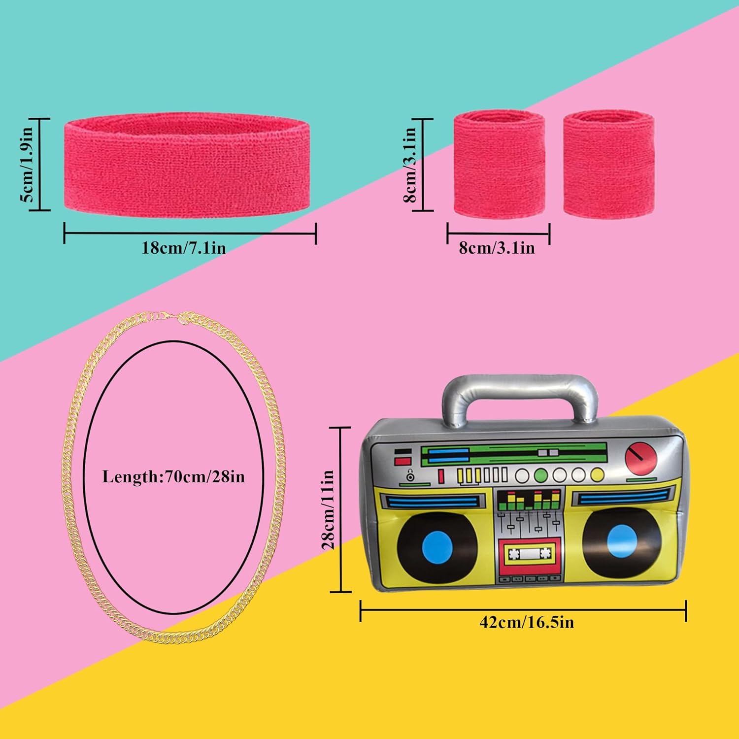 80s Tracksuit for Men Women 90s Retro Windbreaker Outfit 80s Costume for Couples 80s Track Suit for Adult - Image 5