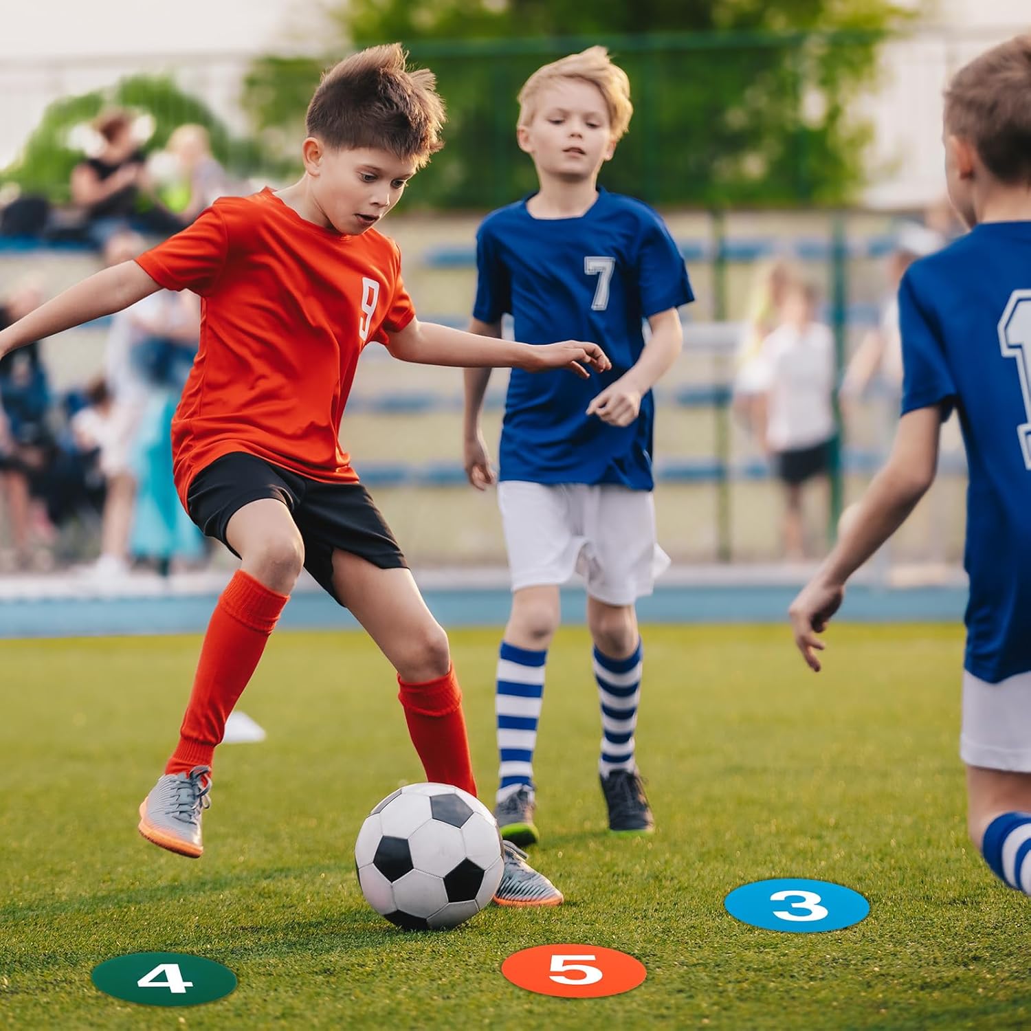 10PCS 9 Inch Poly Spots Markers Multicolor Floor Spots Non-Slip Agility Dots for Basketball, Football, Gym Training, and Sports Drills - Image 7