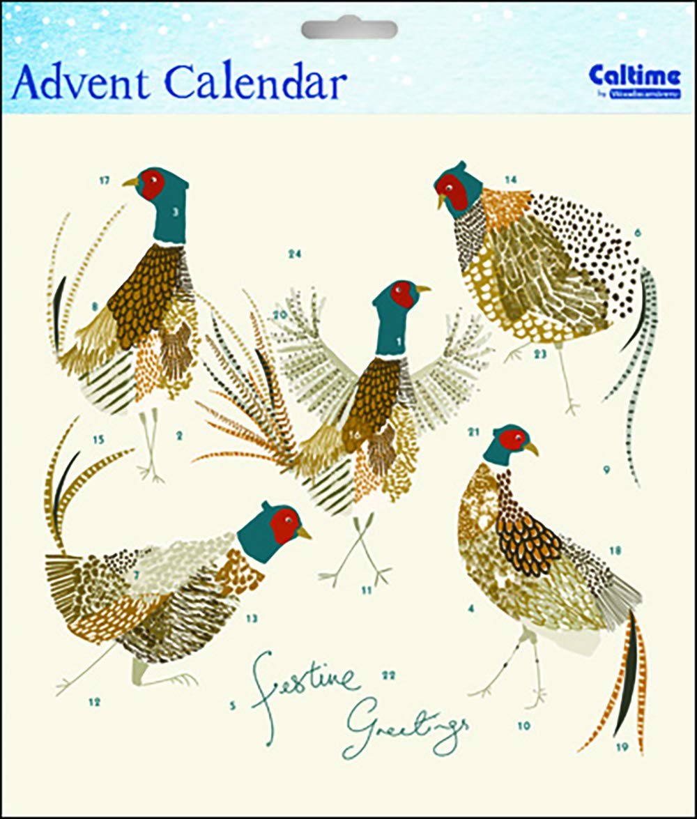 Caltime Festive Pheasant - Advent Calendar 235 X 235 Mm With Envelope