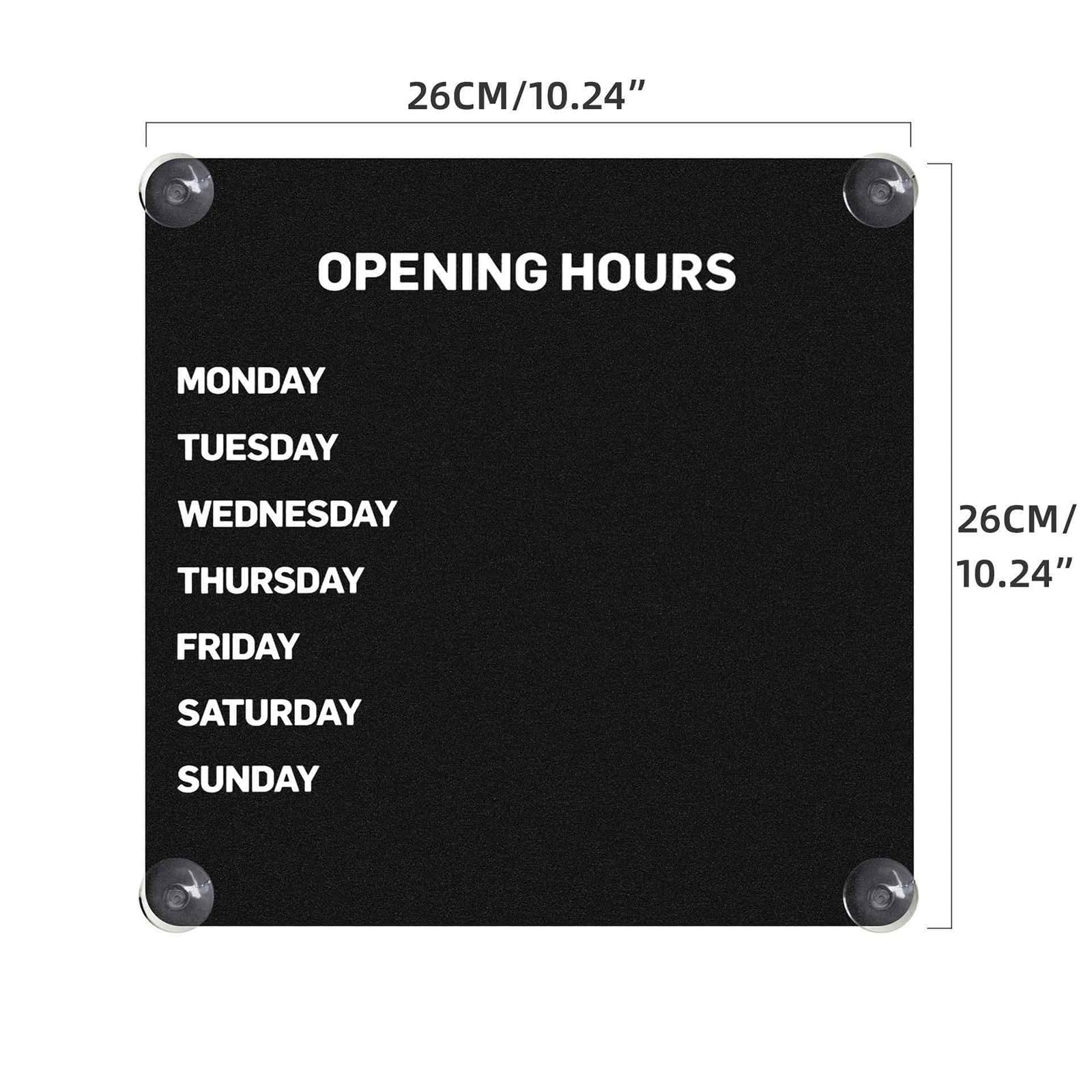 Cartel metálico de horario comercial, cartel magnético de «Abierto» para tiendas, con ventosas, intercambiable, reutilizable y en el que se puede escribir, para puertas y ventanas de cristal de negoci