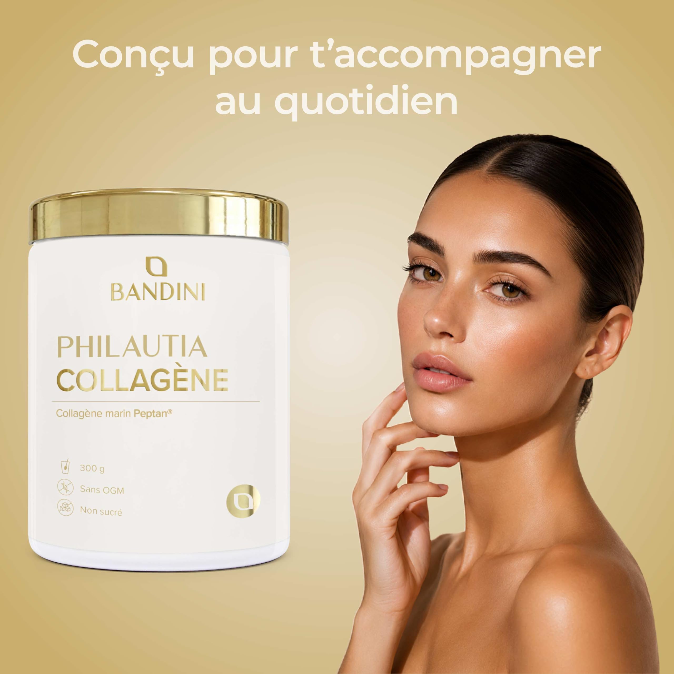 Bandini® Collagène Marin Poudre 12.000mg – Peptides de Collagene Type 1 | Marin Hydrolysés - Pour Articulations, Peau, Cheveux et Ongles - Marine Collagen saveur neutre, 300 g (12g par portion)