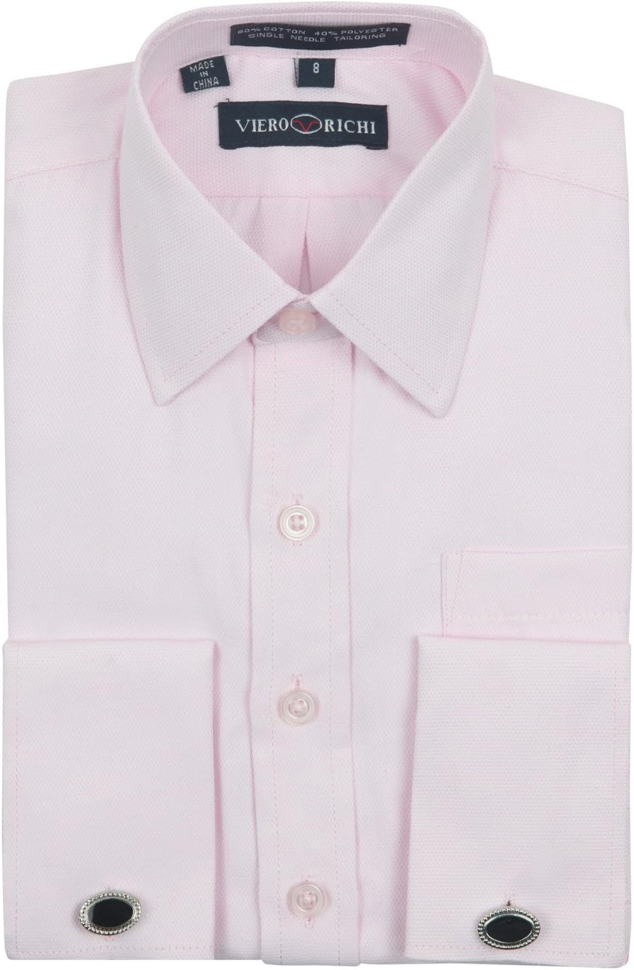 French Cuff Dress Shirt by Viero Richi for Boys, Regular & Husky Sizes (Cufflinks Included)